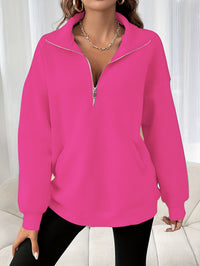 Autumn And Winter Loose Long Sleeve Half Zipper Sweater