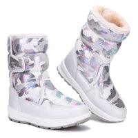 Waterproof And Slip-resistant Winter Mid-top Fleece-lined Thick Children's Winter Shoes