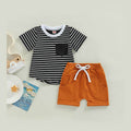 Fashion Personality Boy Striped Printing Suit