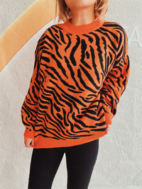 Commuter Knitted Two-piece Zebra Pattern Contrast Color