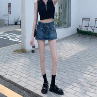Women's Short Skirt Thin High Waist Slim Denim Culottes