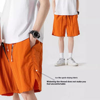 Summer Ice Silk Quick-drying Shorts Men's American Casual Loose Beach Pants