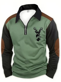 3D Printed Men's Long Sleeve Polo Shirt
