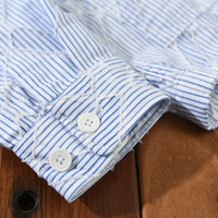 Spring And Autumn Men's Striped Plaid Long Sleeve Shirt Coat Japanese Casual Trendy All-match Plus Size