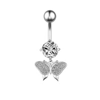 New Butterfly Zircon Belly Button Ring Belly Button Piercing Jewelry