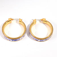 925 Silver Needle Blue And White Porcelain Middle Ancient Ear Ring