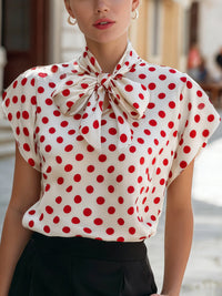New Style Bow-Knot Collar Elegant Commuter All-Match Shirt For Women