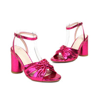 High Heel Plus Size Peep Toe Ankle Buckle Sandals