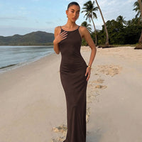 Pure And Seductive Style Sexy Low-Cut Strappy Backless Dress For Women