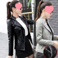 New Korean-style Slim-fit Plus-size Womens Biker Short Jacket