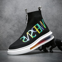 Men's High Top Socks Shoes Fly Knit Breathable