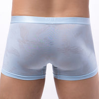 Men's Boxer Briefs See Through Breathable U Convex Ice Silk Jacquard