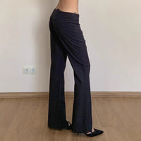 All-matching Low Waist Side Row Trousers