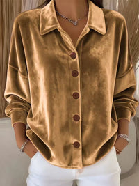 Womens Multi-Color Velvet Cardigan With Long Sleeves For Casual Wear