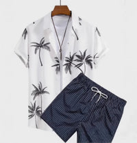 Men's Casual Suit 3D Digital Printing Short Sleeve Shirt Hawaii Suit