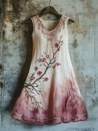 Womens Fashion Casual Printed Sleeveless Dress