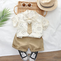 Summer Short-sleeved Suit Printed Shirt Shorts Two-piece Suit