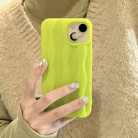 Macaron Pure Color All-matching Three-dimensional Corrugated Phone Case