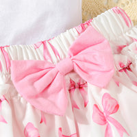 Cute Bow-Knot Romper Set For Baby Girls