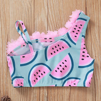 Watermelon printed petals swimsuit set