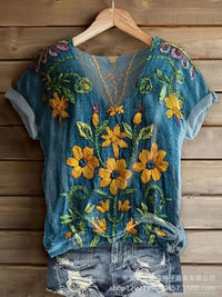 Womens Loose  Casual Top With 3D Digital Print