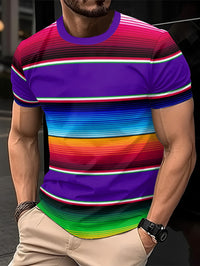 Men's 3D Digital Print Crewneck Short-Sleeve T-Shirt