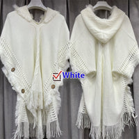 Autumn And Winter European And American Plus Size Hooded Pullover Sweater Tassel Batwing Shirt