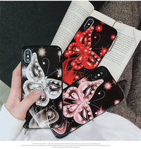 Diamond-studded fantasy butterfly all-inclusive silicone phone case protective case