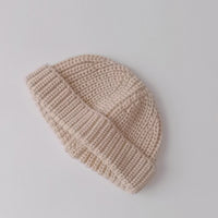 Pure Color Knitted Melon Leather Hood Children's Hat