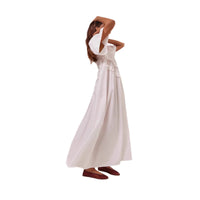 Fitted Waist Loose Casual Slimming Plaid Maxi Dress For Women