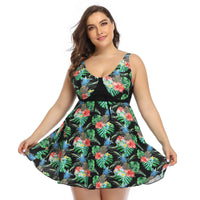 Oversized split print swimsuit