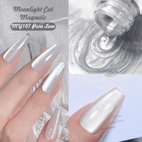 Mirror Porcelain White Cat's Eye White Moonlight Gel Nail Polish