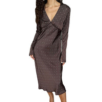 Women's New Satin Polka-Dot Lace Dress