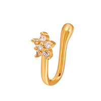 Brass Inlaid Zircon Star Heart Crown Nose Ring