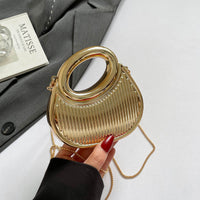 European And American-style Fashion Contrast-color Embossed Crescent-chain Shouldercrossbody Bag