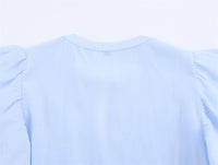 European And American Laminated Decoration Lapel Short Sleeve Casual Shirt