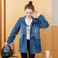Loose-fitting Thickened Hooded Thermal-lined Denim Cotton-padded Short Jacket