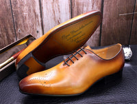 Hand-painted Leather Men's Shoes Pointed Toe Business