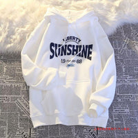 Retro Alphabet Printed Hoodie Fleece Padded Coat