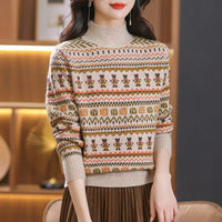 Jacquard Pullover Loose-fitting Underwear Sweater