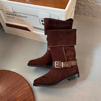 Western Denim British Style Knight Boots Leisure