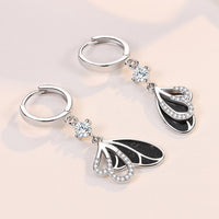 Stylish Diamond-encrusted Butterfly Earrings With A Niche Designer-inspired Look