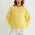 Women's Solid-color Crew-neck Loose-fitting Pullover Sweater