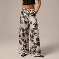 New Soft-style Elegant Wide-leg Pants With A Delicate Print