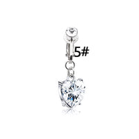 Zircon Heart Moon Butterfly Perforation-free Belly Ring