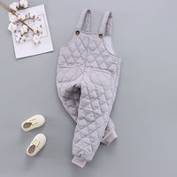 Diamond Check Cotton Bib Pants