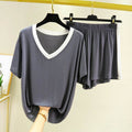 Fashion Color Contrast Pajamas For Women Suit