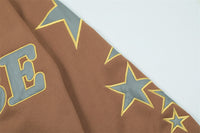 Men's Autumn And Winter High Street Fashion Design Five-pointed Star Fleece-lined Pullover