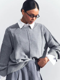 Loose Round Neck Idle Style Sweater