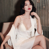 Spring And Autumn Sexy Pajamas Women Summer Two-piece Sling Chest Pad